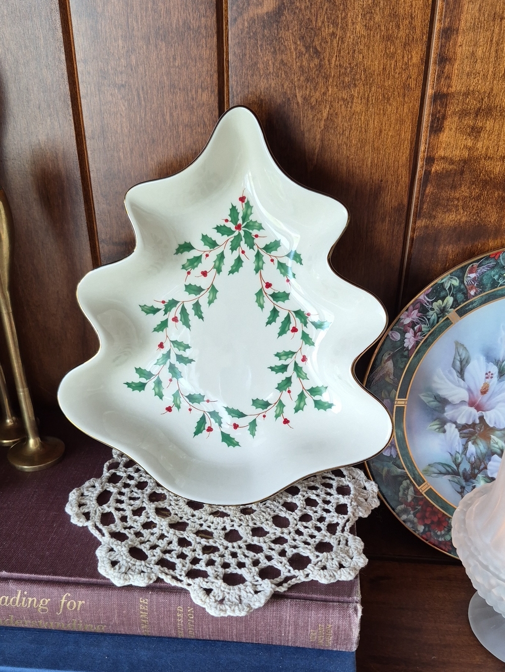 Lenox Holiday Holly Tree Candy Dish